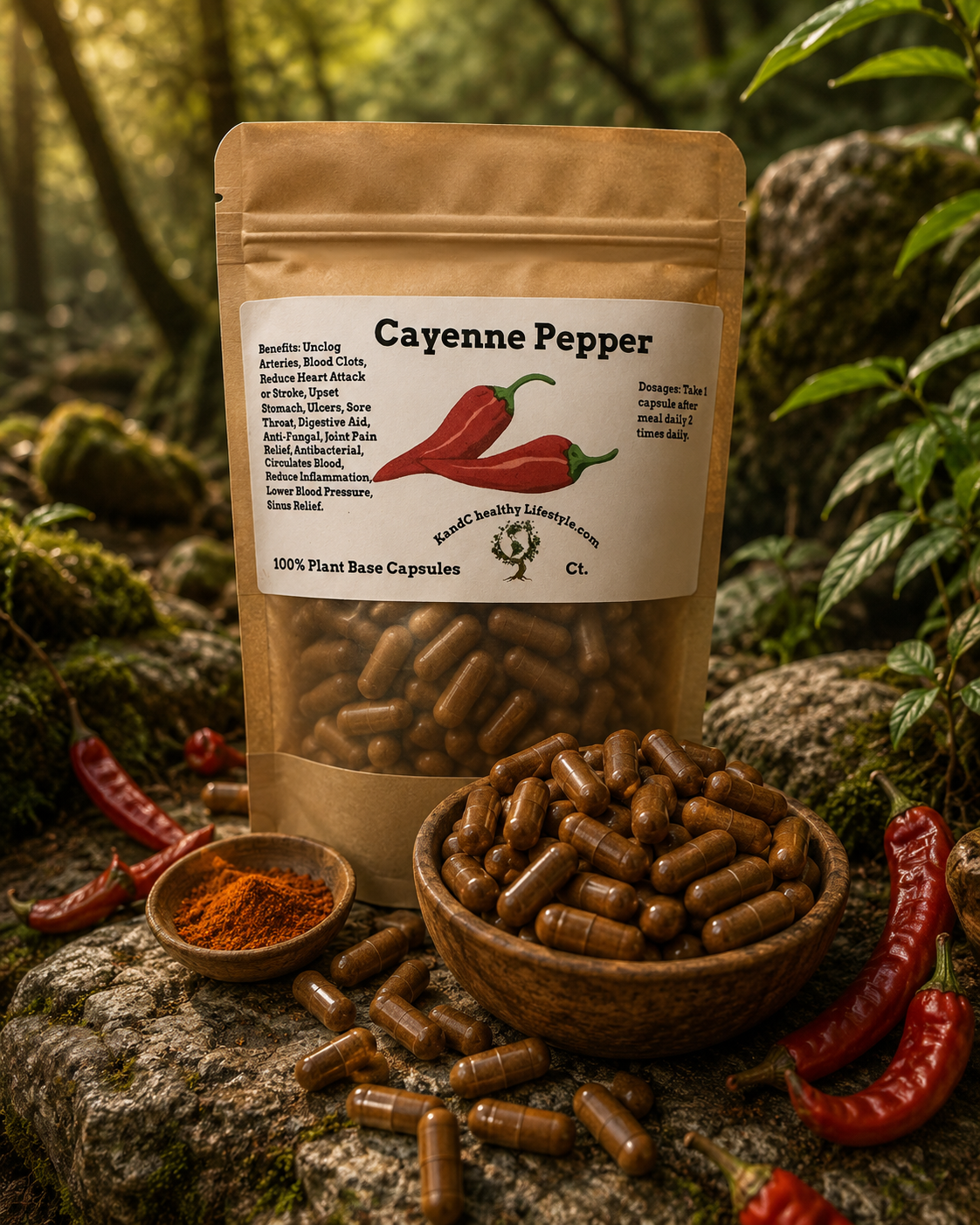 Cayenne Pepper Capsules Circulation & Digestive Support