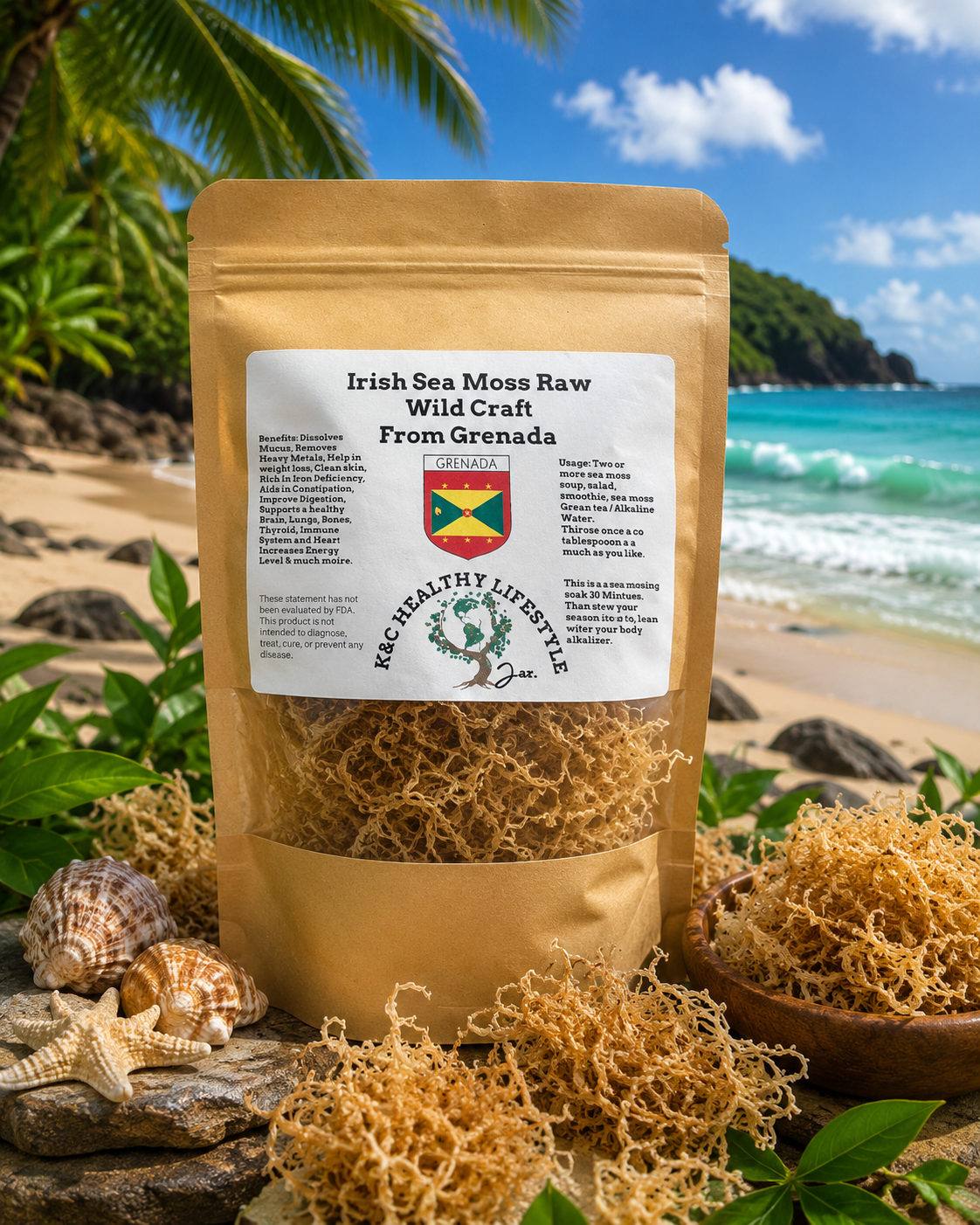 Raw SeaMoss (WildCrafted) Grenada